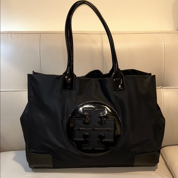 Tory Burch Ella Patent & Nylon Tote - Picture 1 of 15